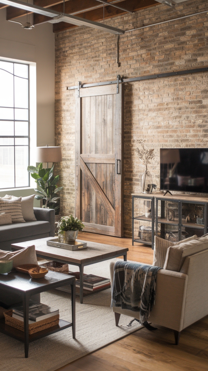 Rustic Meets Industrial: A Modern Farmhouse Living Room