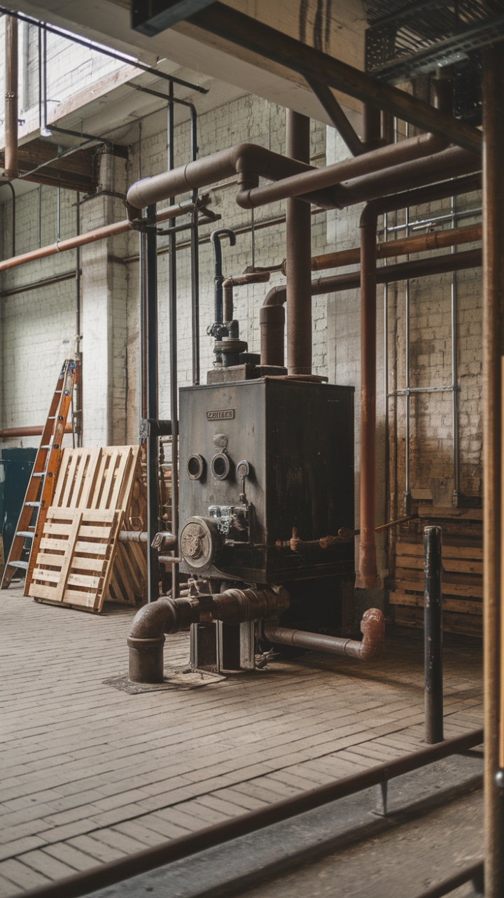 Vintage Boiler as Focal Point
