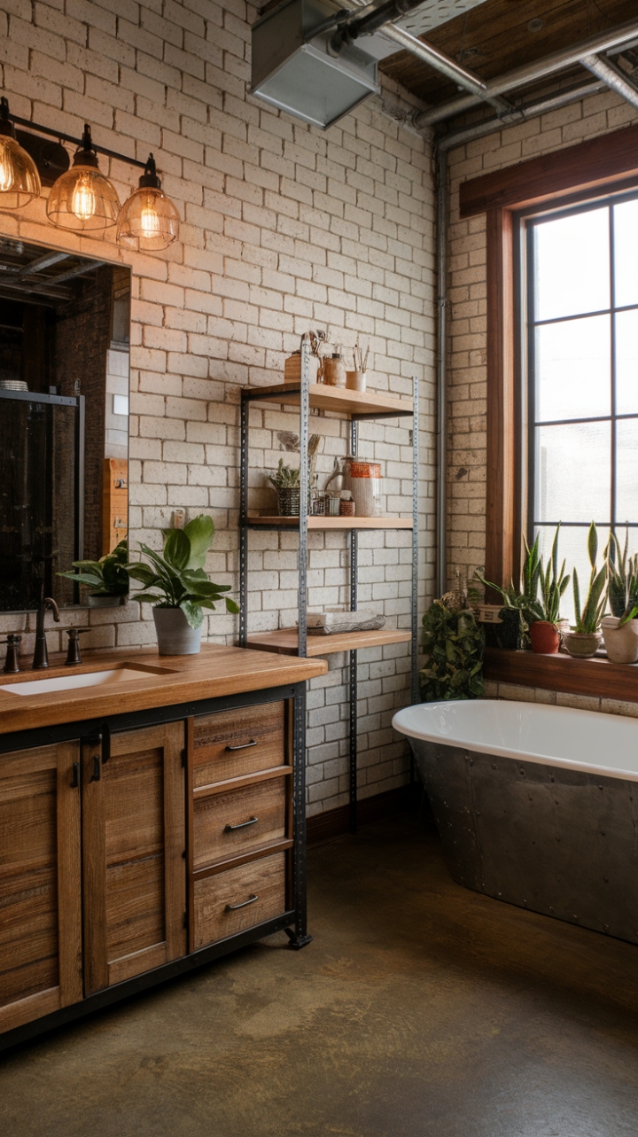 Industrial Charm with Warm Wooden Touches
