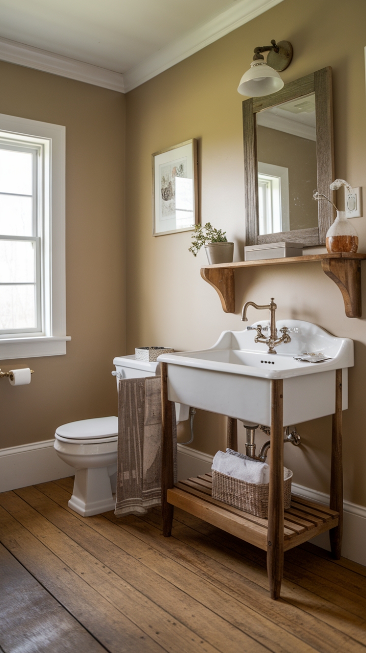 Rustic Elegance: Inviting Farmhouse-Inspired Powder Room
