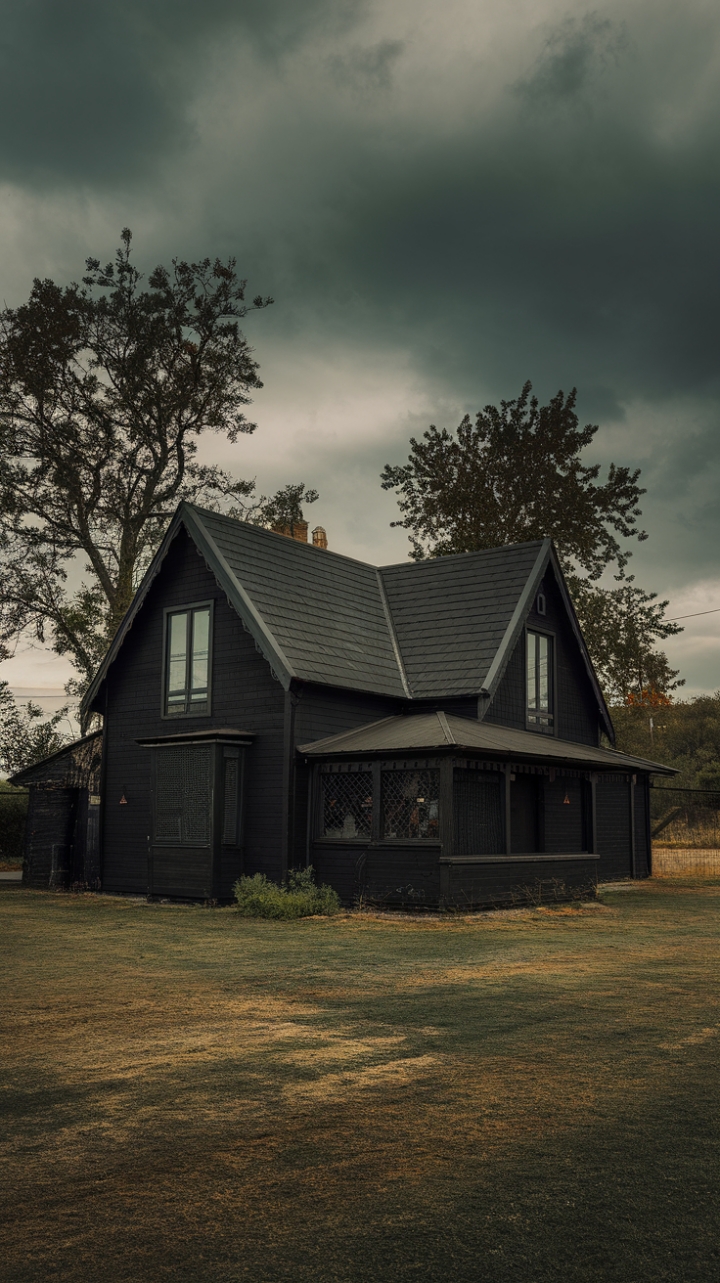 Dark Majesty: A Modern Gothic Farmhouse Surrounded by Nature