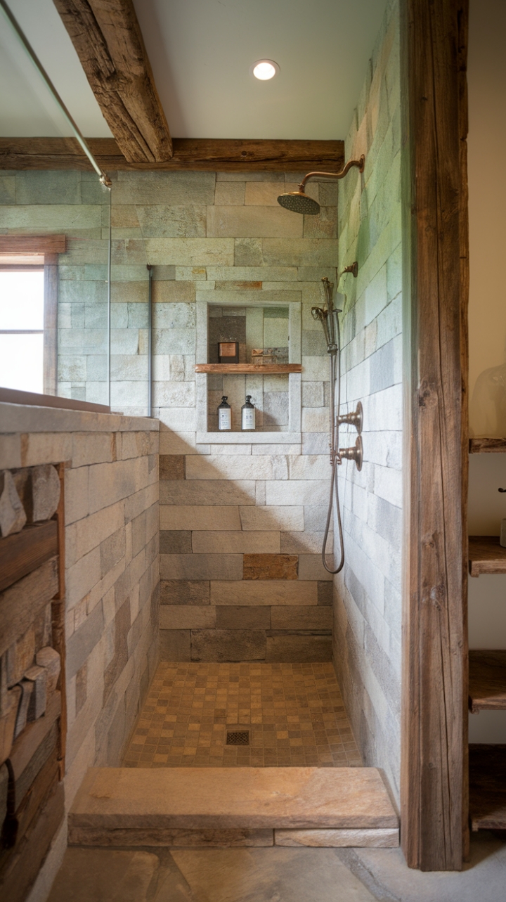 Rustic Charm in the Shower Sanctuary
