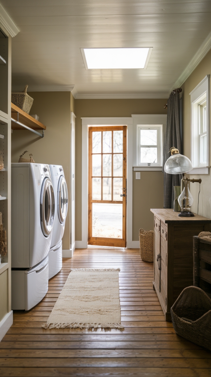 Charming Farmhouse Laundry Room with Rustic Charm
