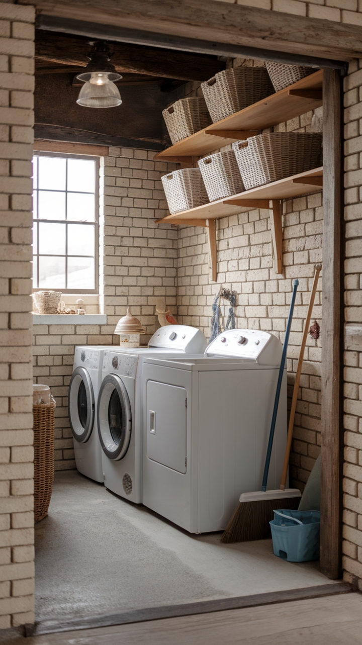 Rustic Charm: A Cozy Farmhouse Laundry Space