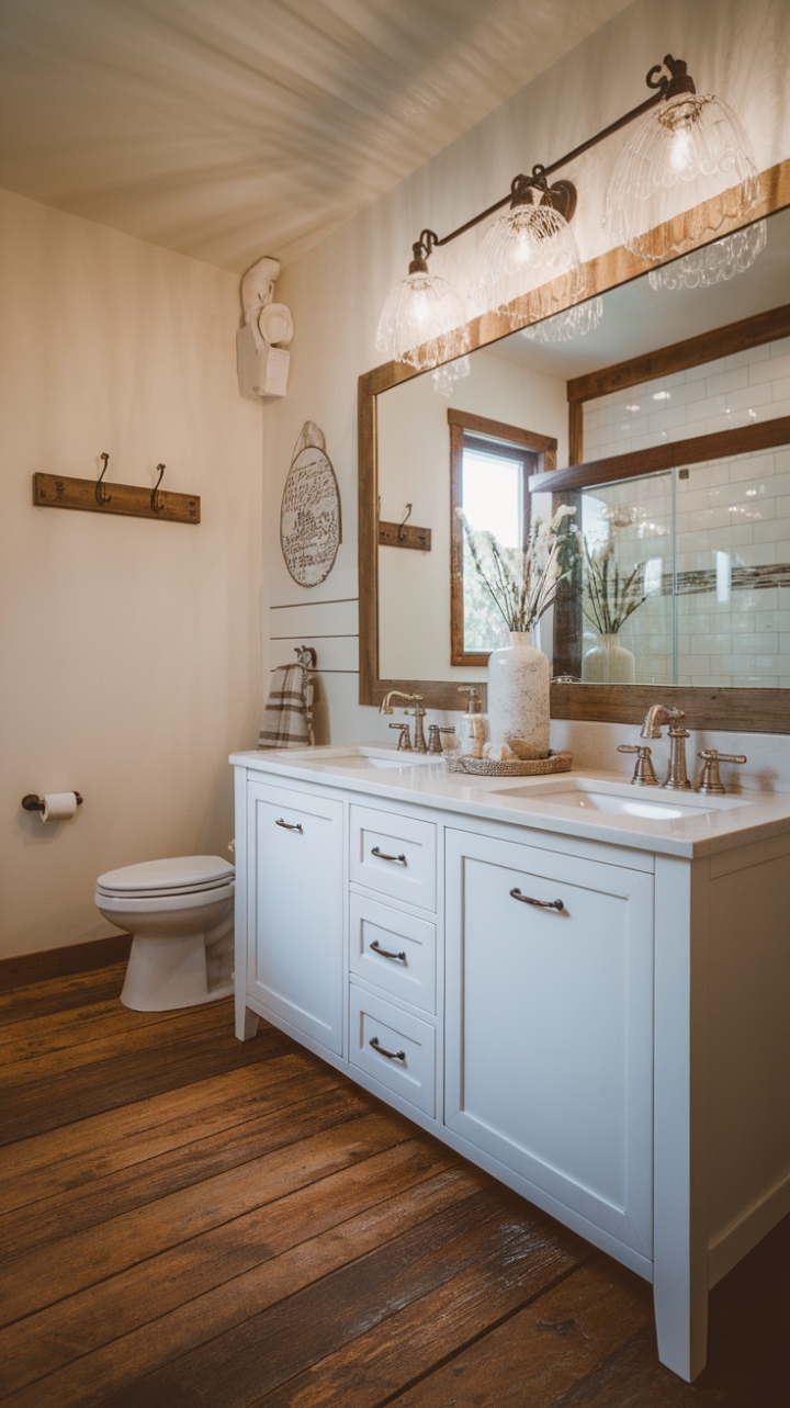 Cozy Elegance in a Modern Farmhouse Bathroom