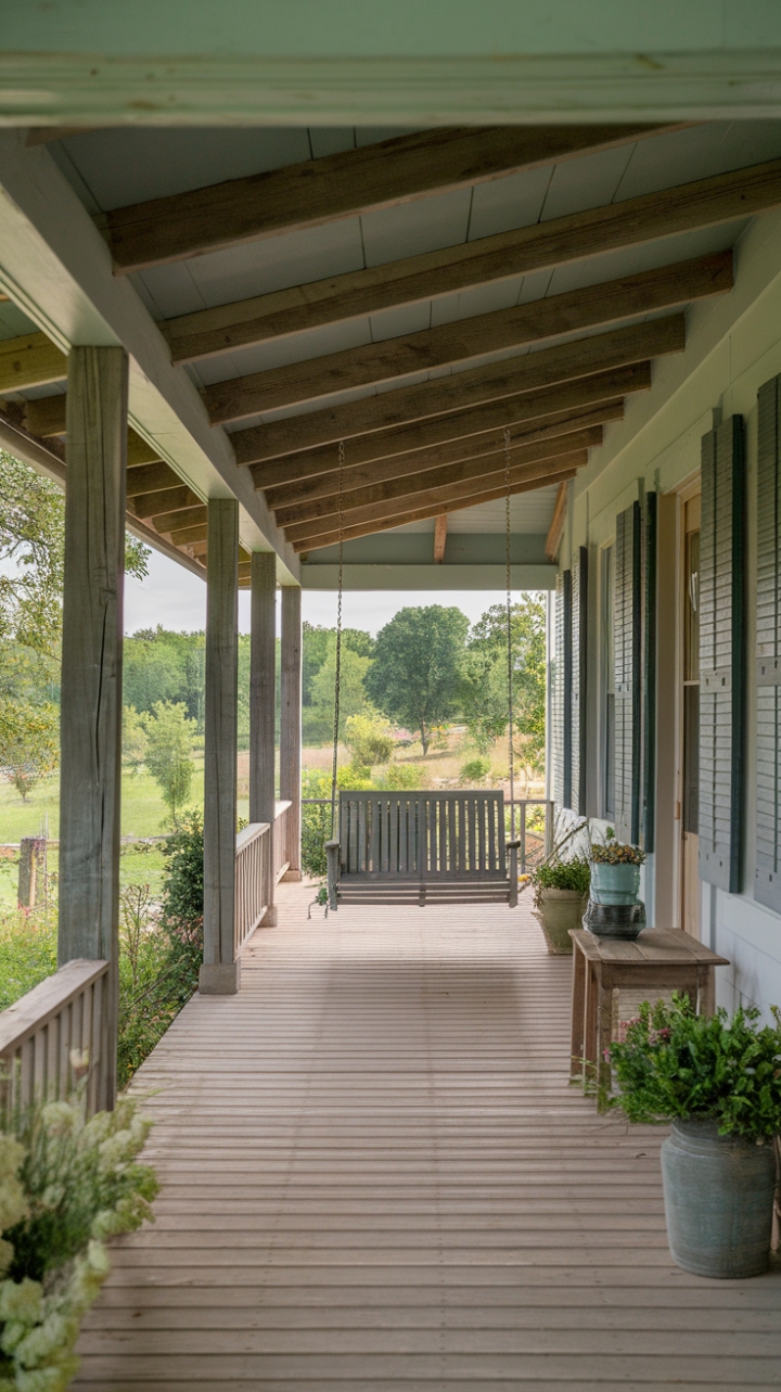Country Porch Serenity: Embrace Cozy Comfort and Nature’s Calm