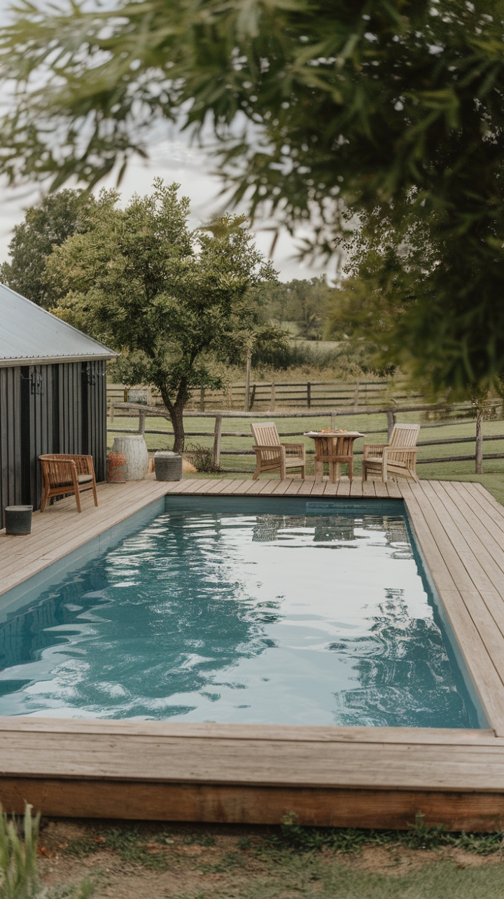 Tranquil Modern Farmhouse Pool Oasis