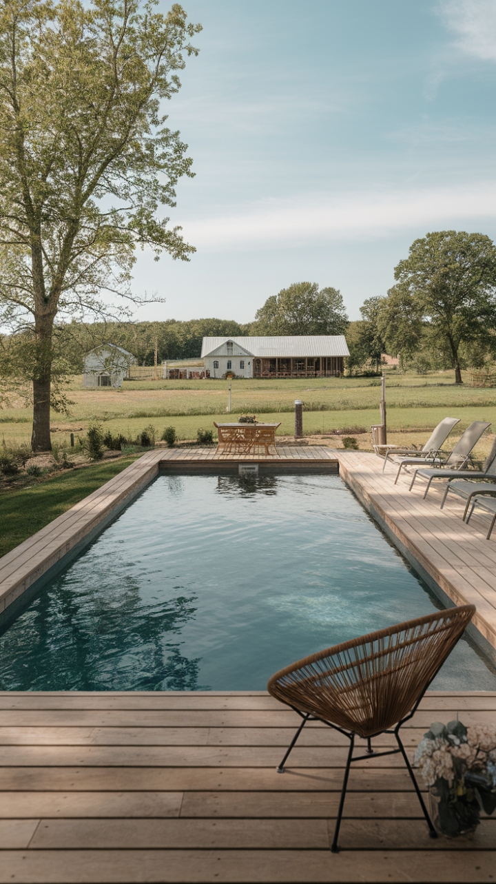 Serene Modern Farmhouse Pool Retreat