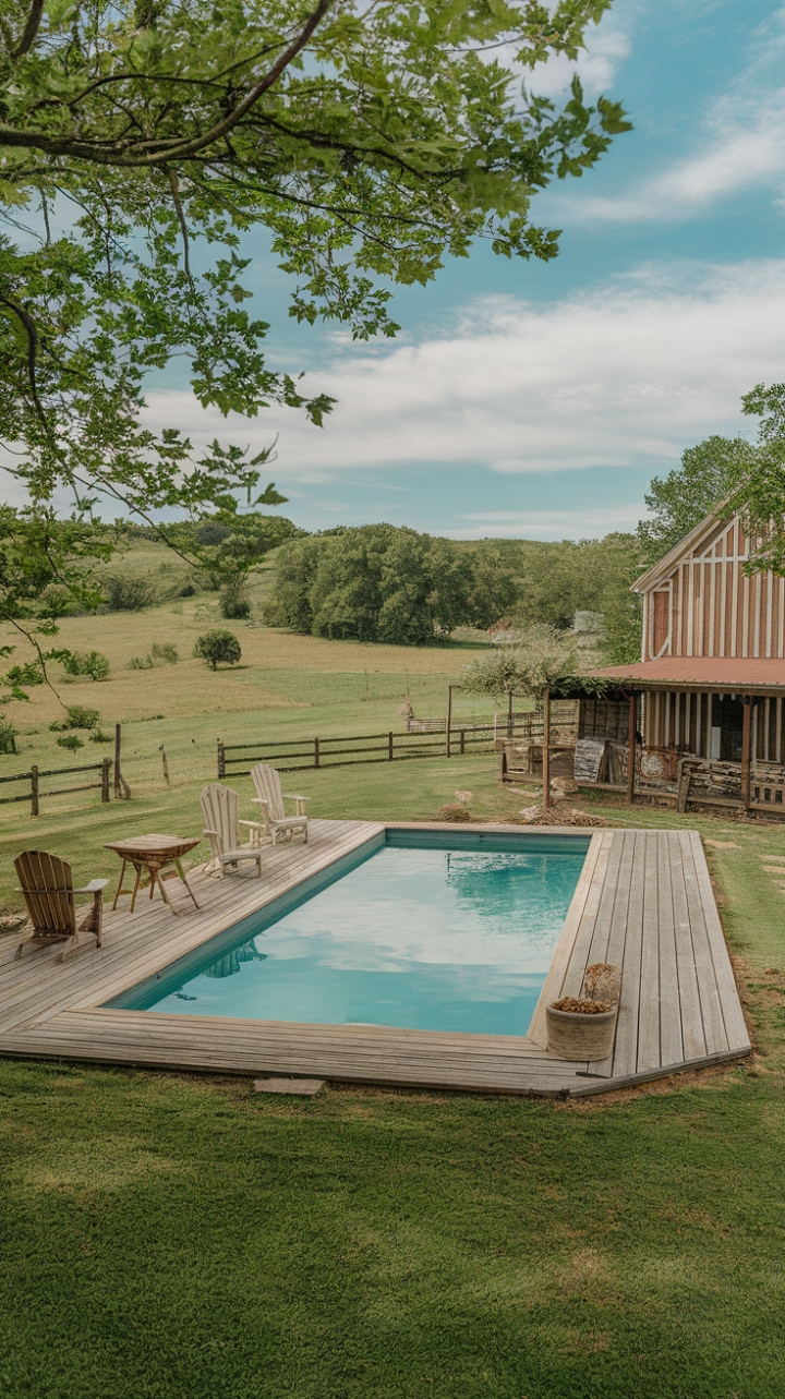 Rustic Countryside Pool Retreat