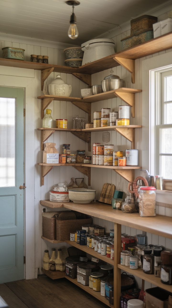 Charming Rustic Country Pantry with Thoughtful Organization