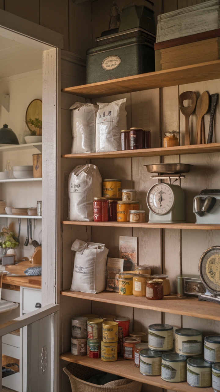 Charming Pantry Showcases Simple Storage Elegance