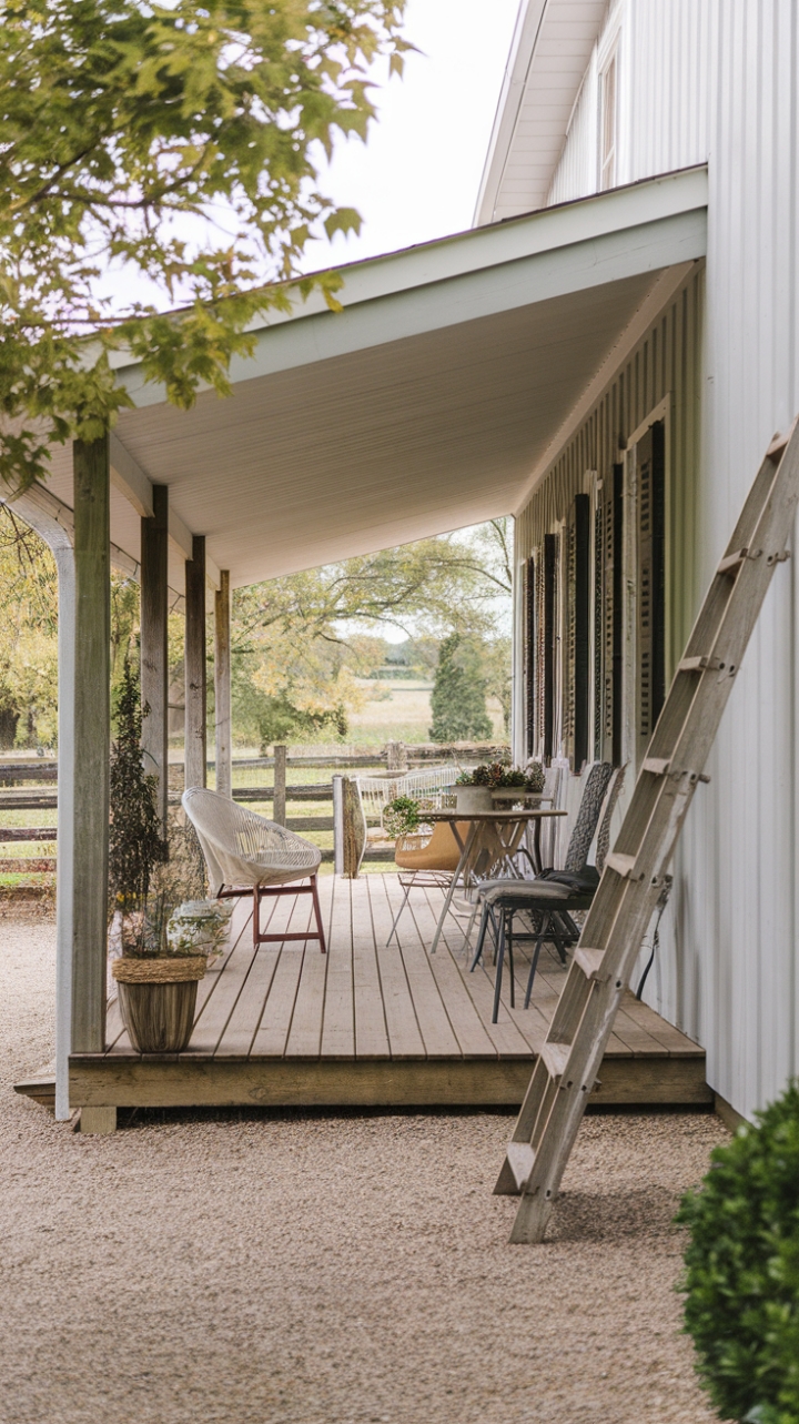 Rustic Gravel Patio Amidst Nature