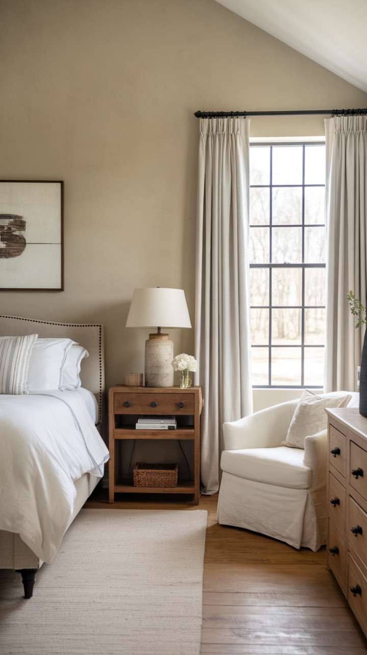 Rustic Elegance in a Contemporary Bedroom