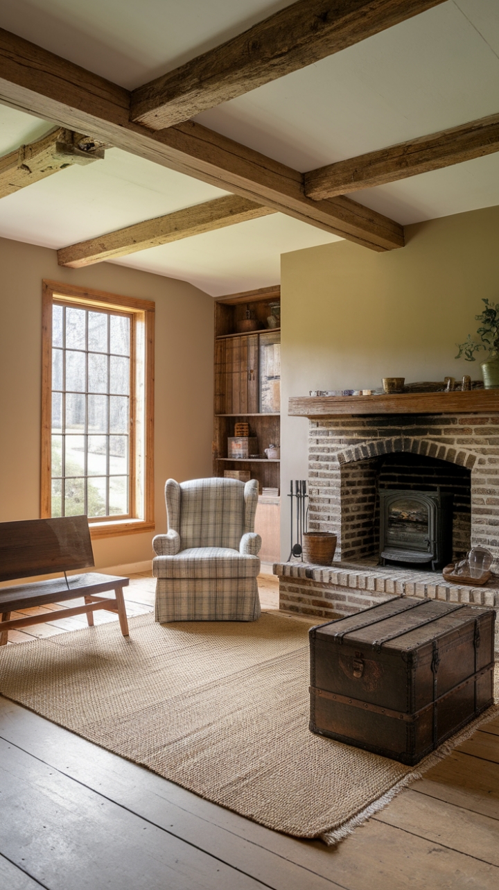 Farmhouse Charm: A Warm, Textured Living Room