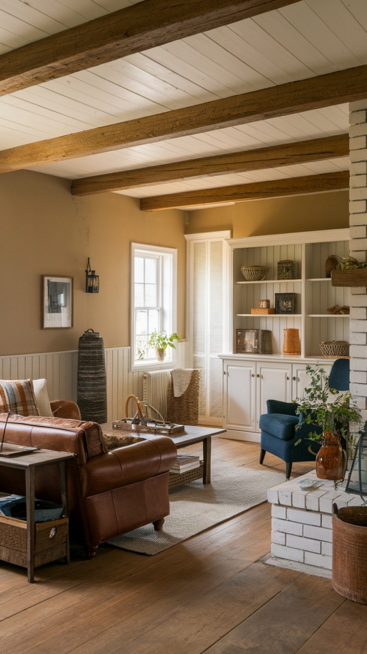 Farmhouse Charm: A Warm and Inviting Living Room