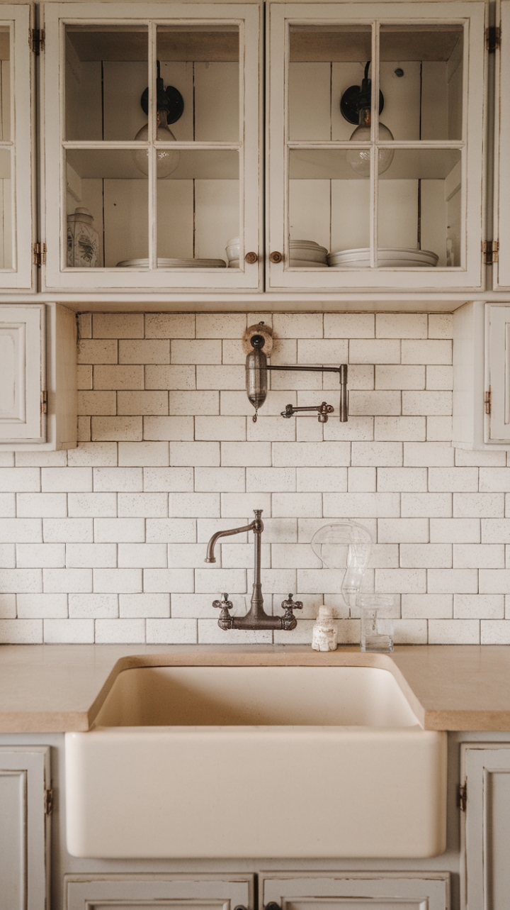 Timeless Charm: Textured Kitchen with Subway Tile and Shiplap