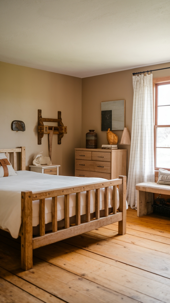 Tranquil Farmhouse Guest Room with Natural Elegance