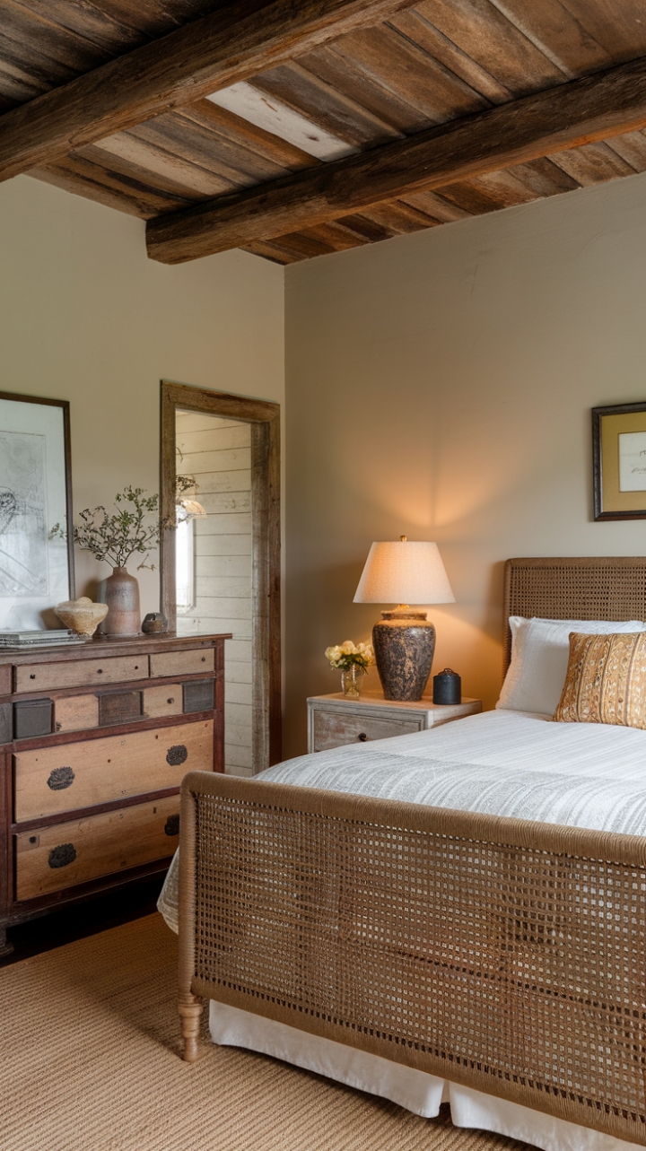 Charming Rustic Guest Bedroom with Vintage Touches