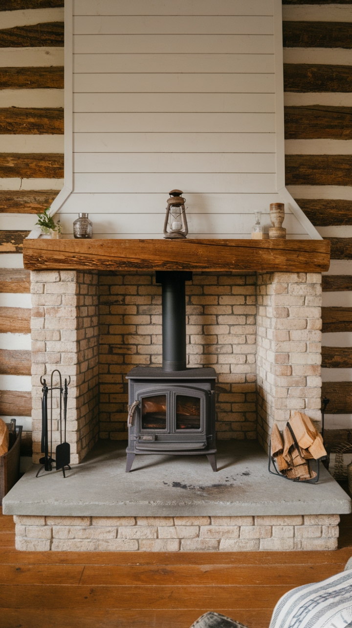Heart of the Home: A Warm Farmhouse Fireplace Scene