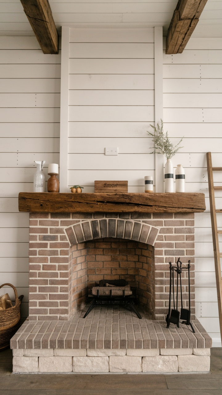 Charming Farmhouse Hearth with Rustic Charm