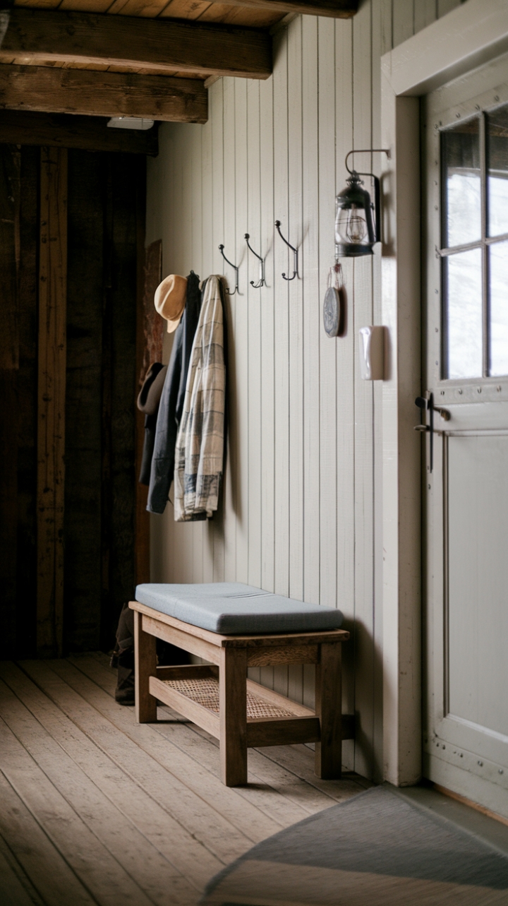Cozy and Functional Farmhouse Entrance