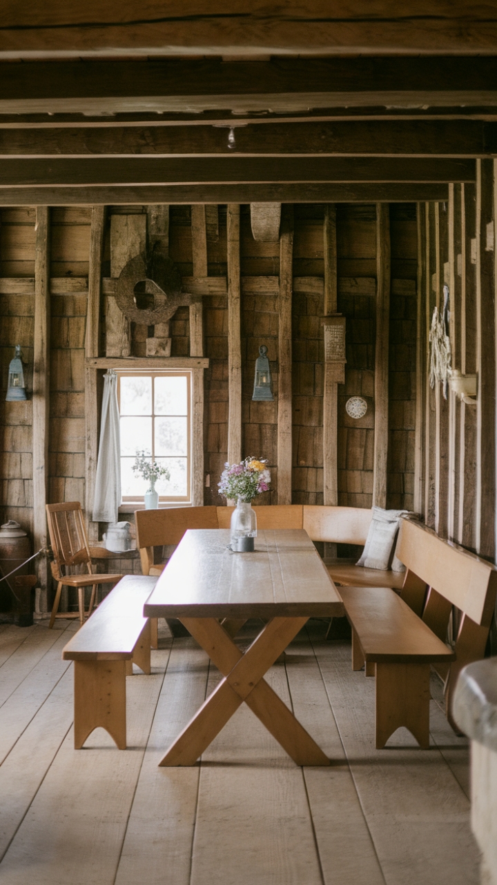 Charming Farmhouse Dining Room with Rustic Elegance