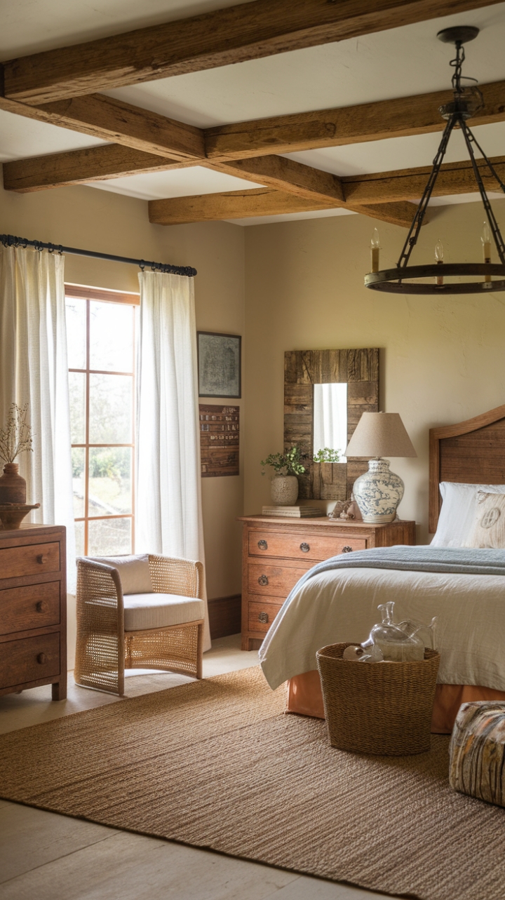 Rustic Serenity: A Cozy Farm-Inspired Bedroom Design