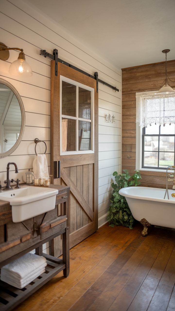 Vintage Charm Meets Modern Comfort in a Farmhouse Bathroom