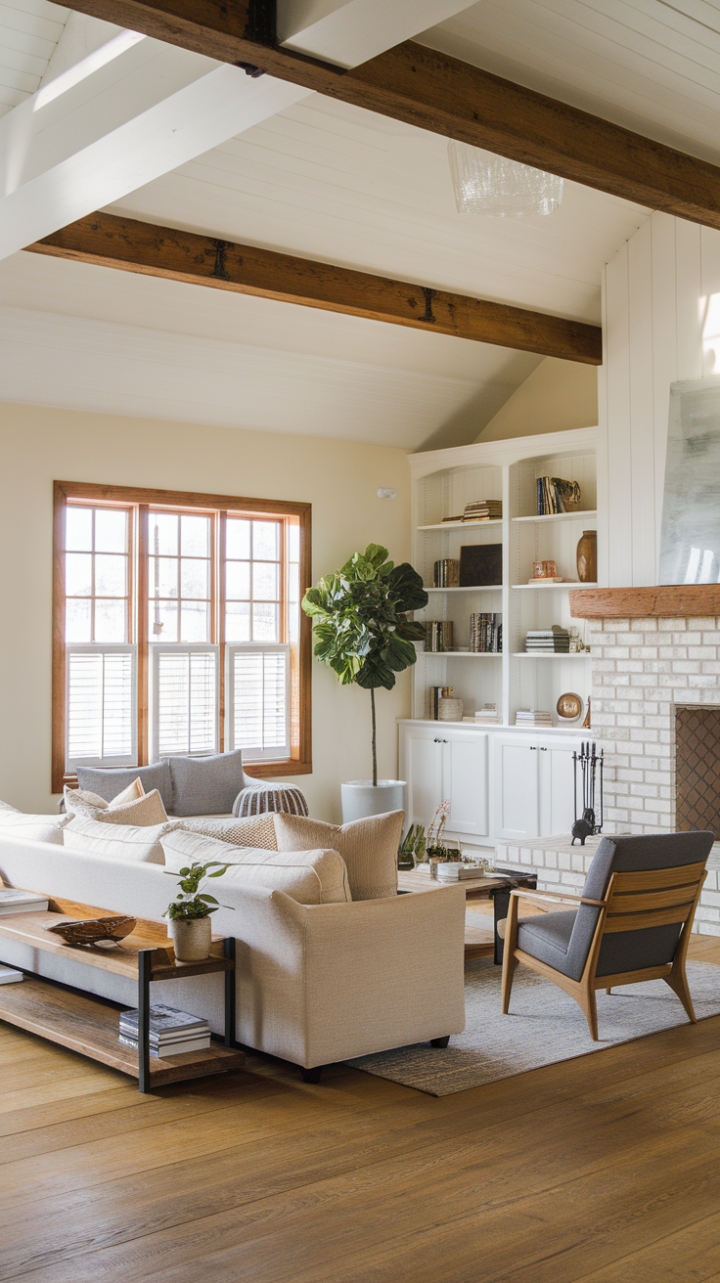 Warmth and Style: A Rustic-Chic Living Space