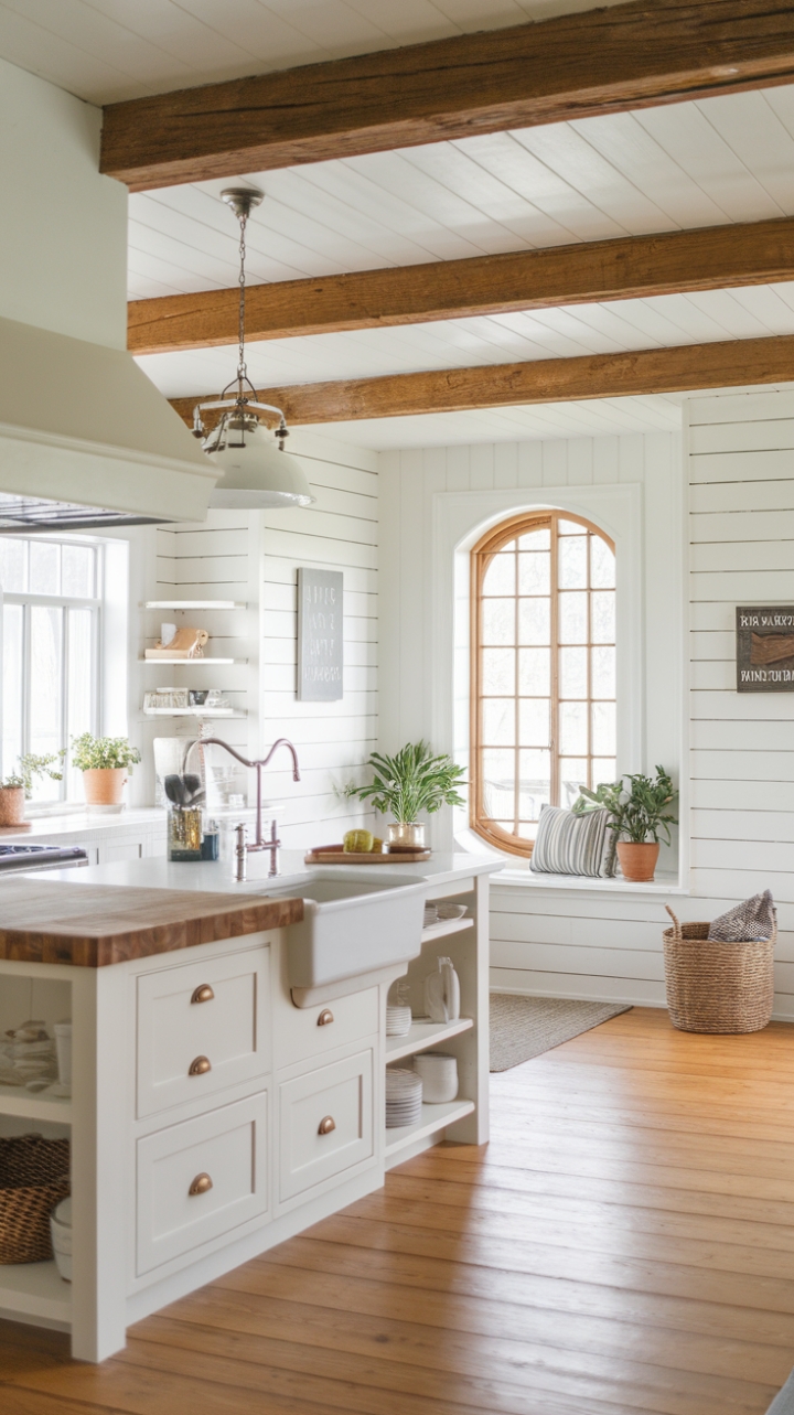 Chic Modern Farmhouse Kitchen with Rustic Charm