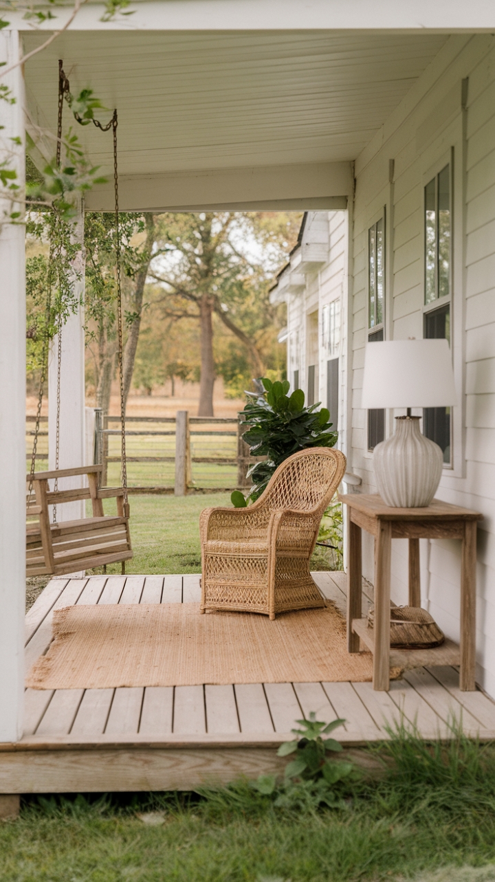 Rustic Charm Meets Bohemian Bliss on This Cozy Farmhouse Porch