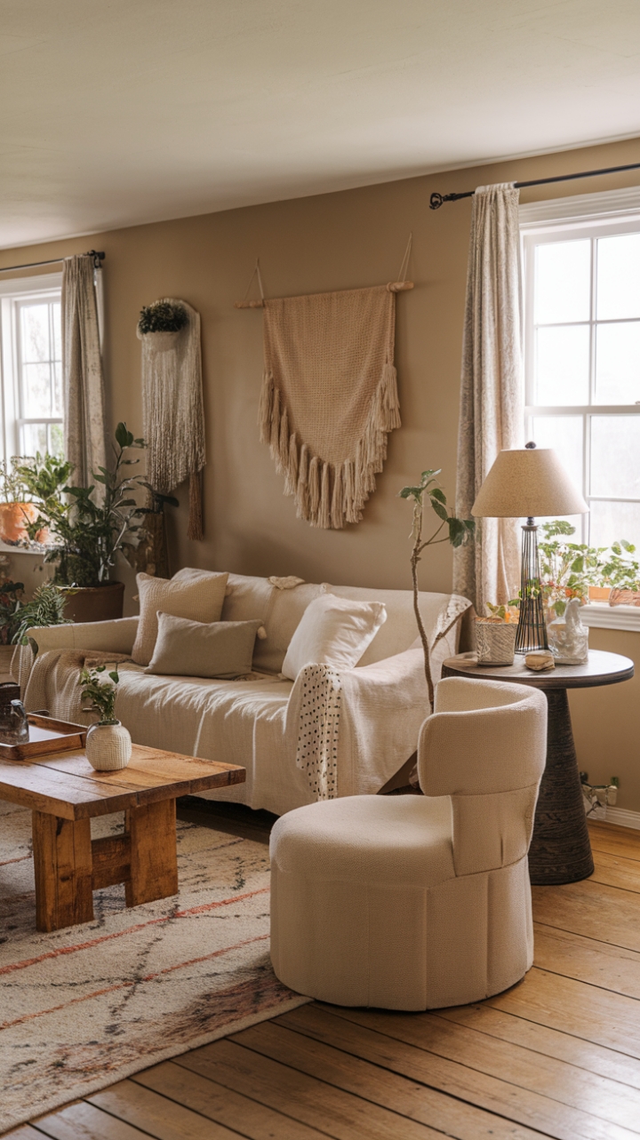 Rustic Charm Meets Boho Comfort in a Cozy Farmhouse Retreat