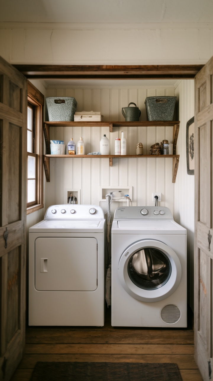 Bright and Practical Laundry Space in a Cozy Farmhouse