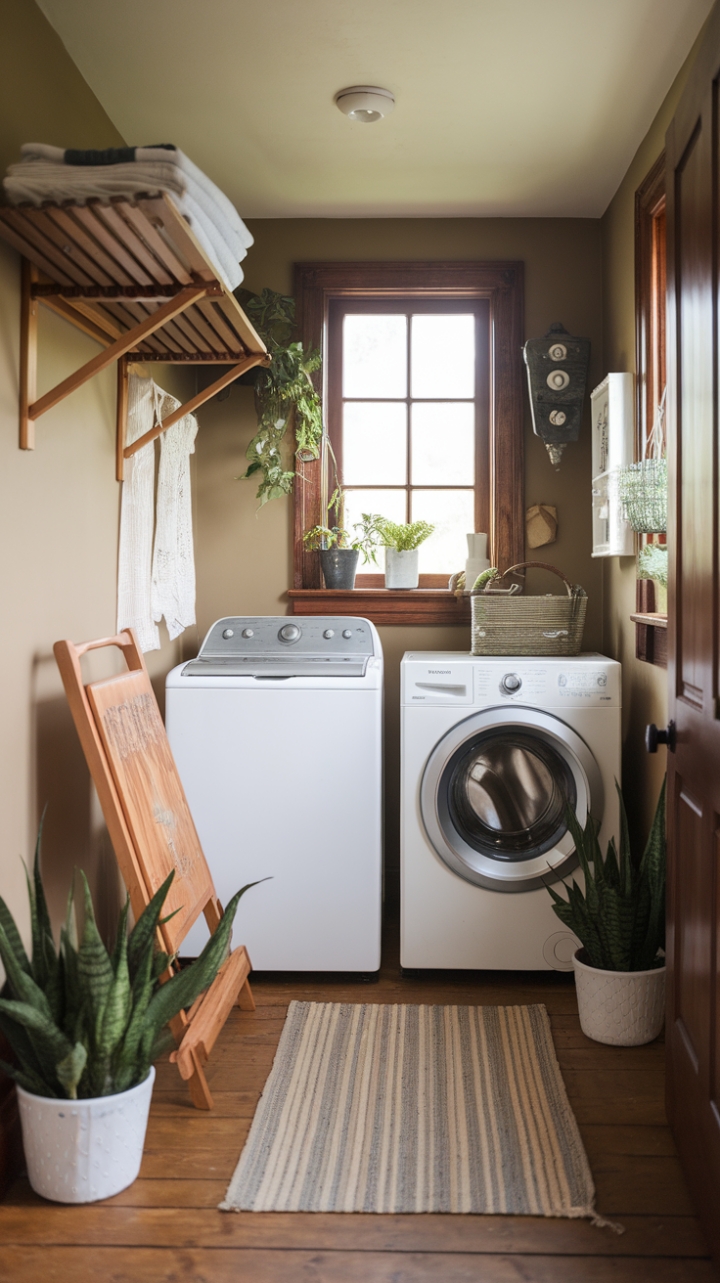 Stylish and Functional Small Space Laundry with Farmhouse Charm