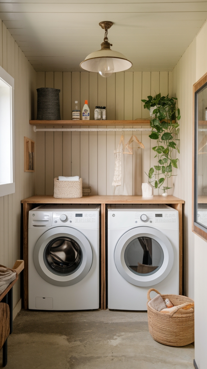 Elevating the Laundry Space with Rustic Charm and Thoughtful Details