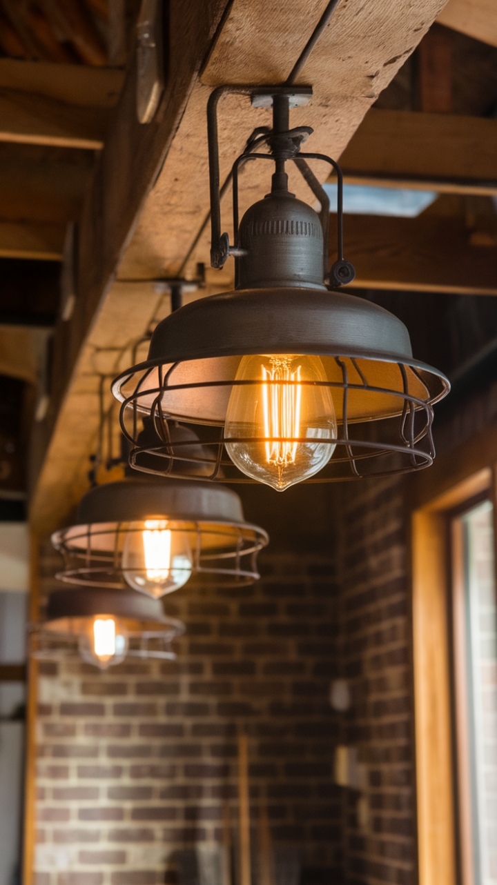 Rustic Industrial Lighting for a Warm, Inviting Space