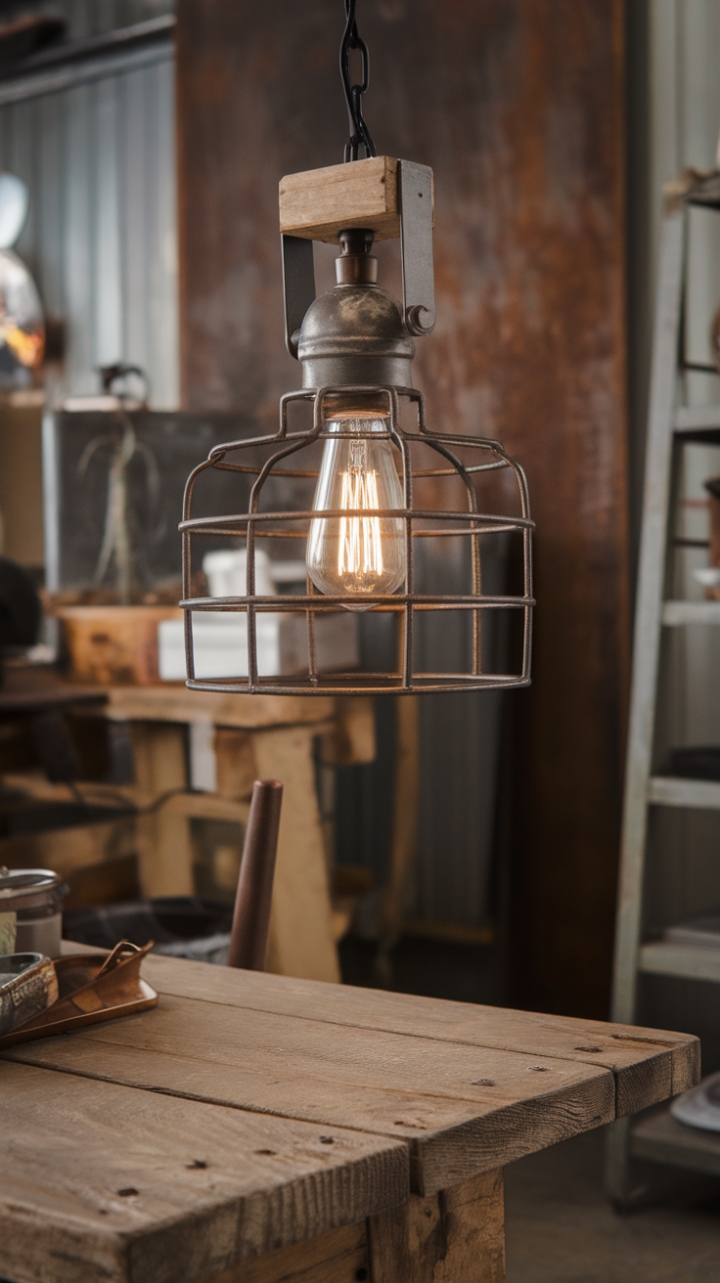 Vintage-Inspired Farmhouse Cage Light Adds Character to Any Space