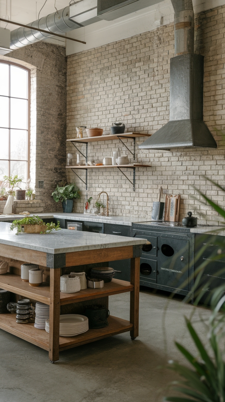 Industrial Edge and Rustic Charm Combine in a Modern Kitchen Design