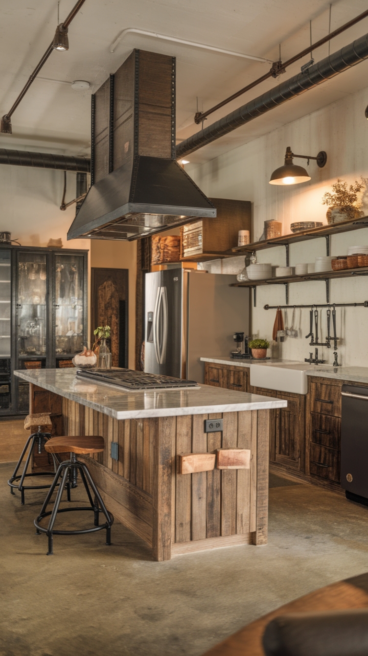 Rustic Meets Industrial: A Warm, Stylish Kitchen Blend