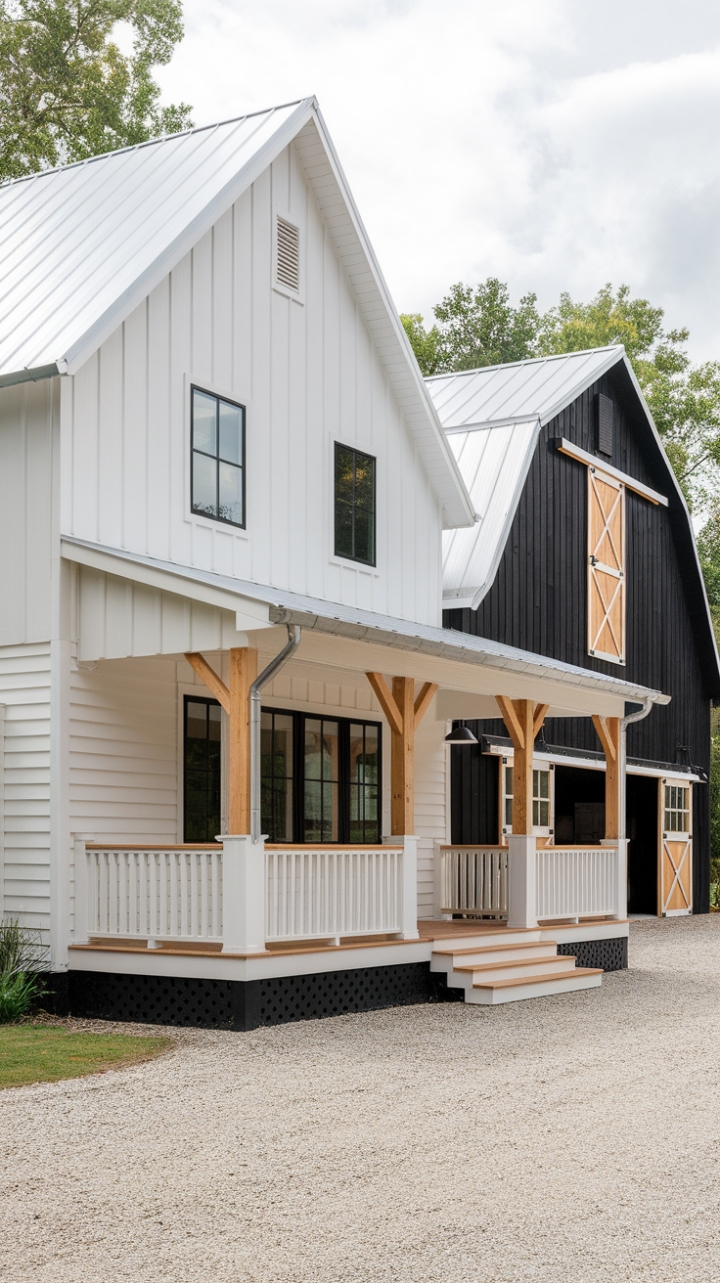 Modern Farmhouse Elegance with Black Barn Accent
