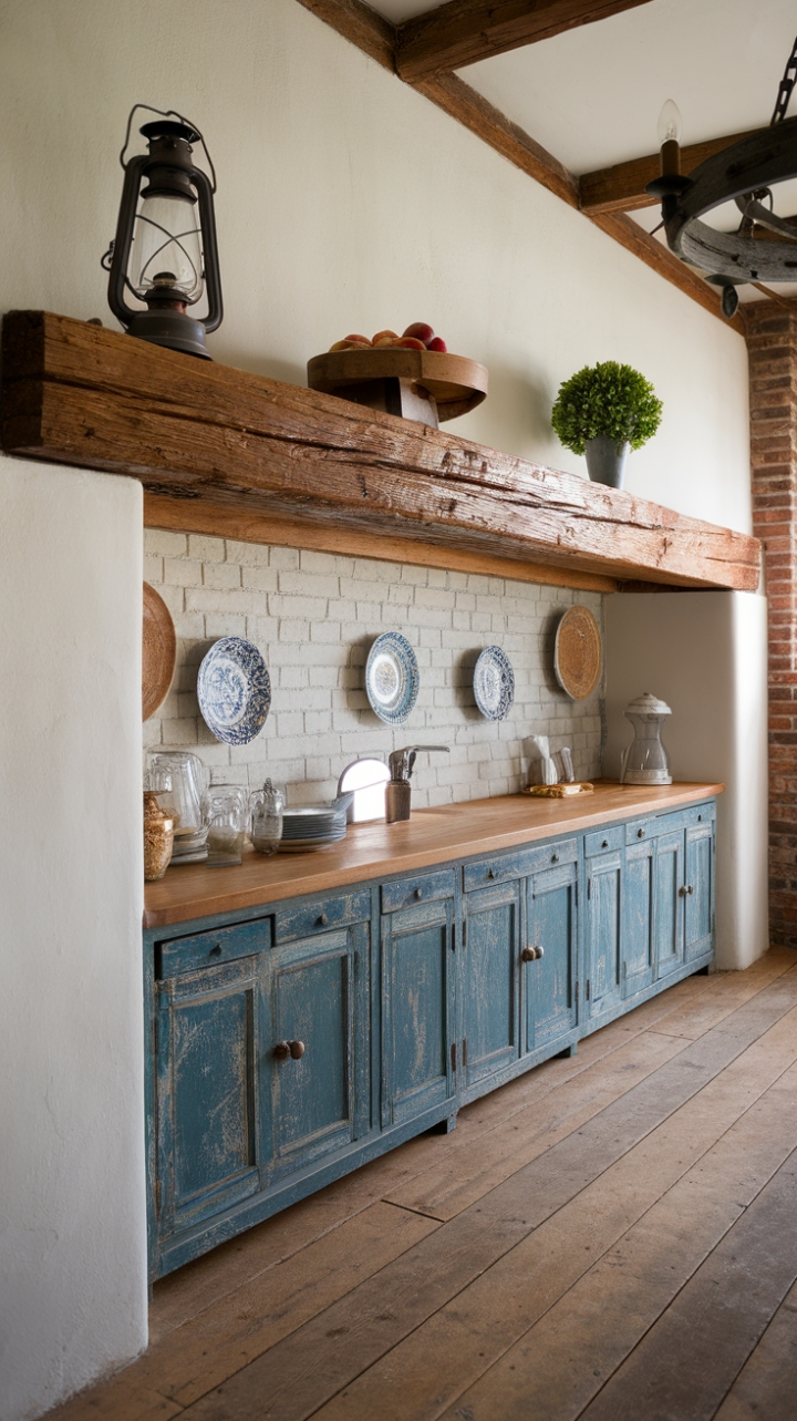 Rustic Elegance: A Farmhouse Kitchen with Vintage Charm