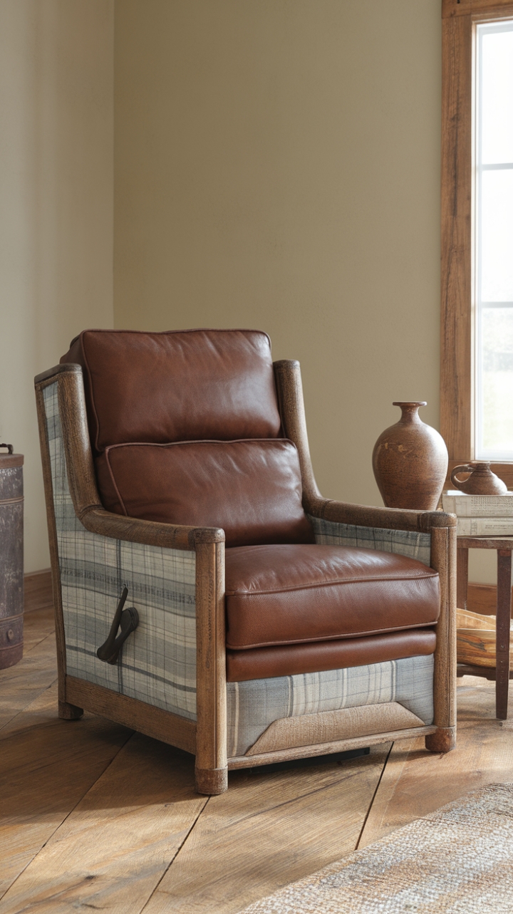 Rustic Elegance: Warm Leather and Wood Tones for a Inviting Retreat