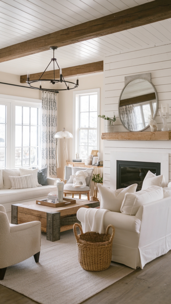 Cozy Cottage Lounge with Shiplap Details