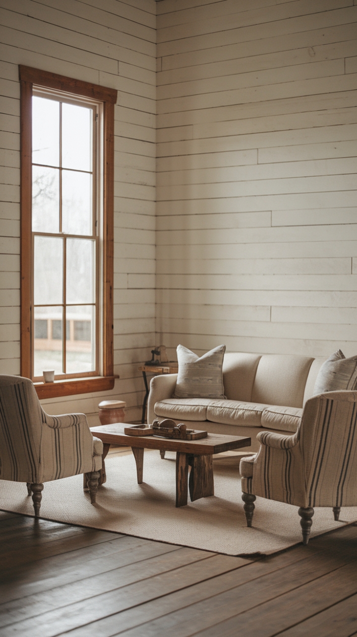 Charming Farmhouse Living Room with Rustic Elegance