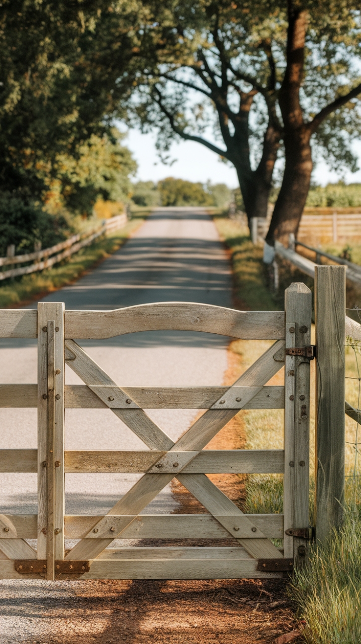 Embracing Timeless Charm Through a Weathered Wooden Gate