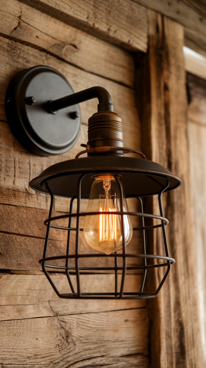 Industrial Farmhouse Wall Sconce for a Cozy, Vintage Feel