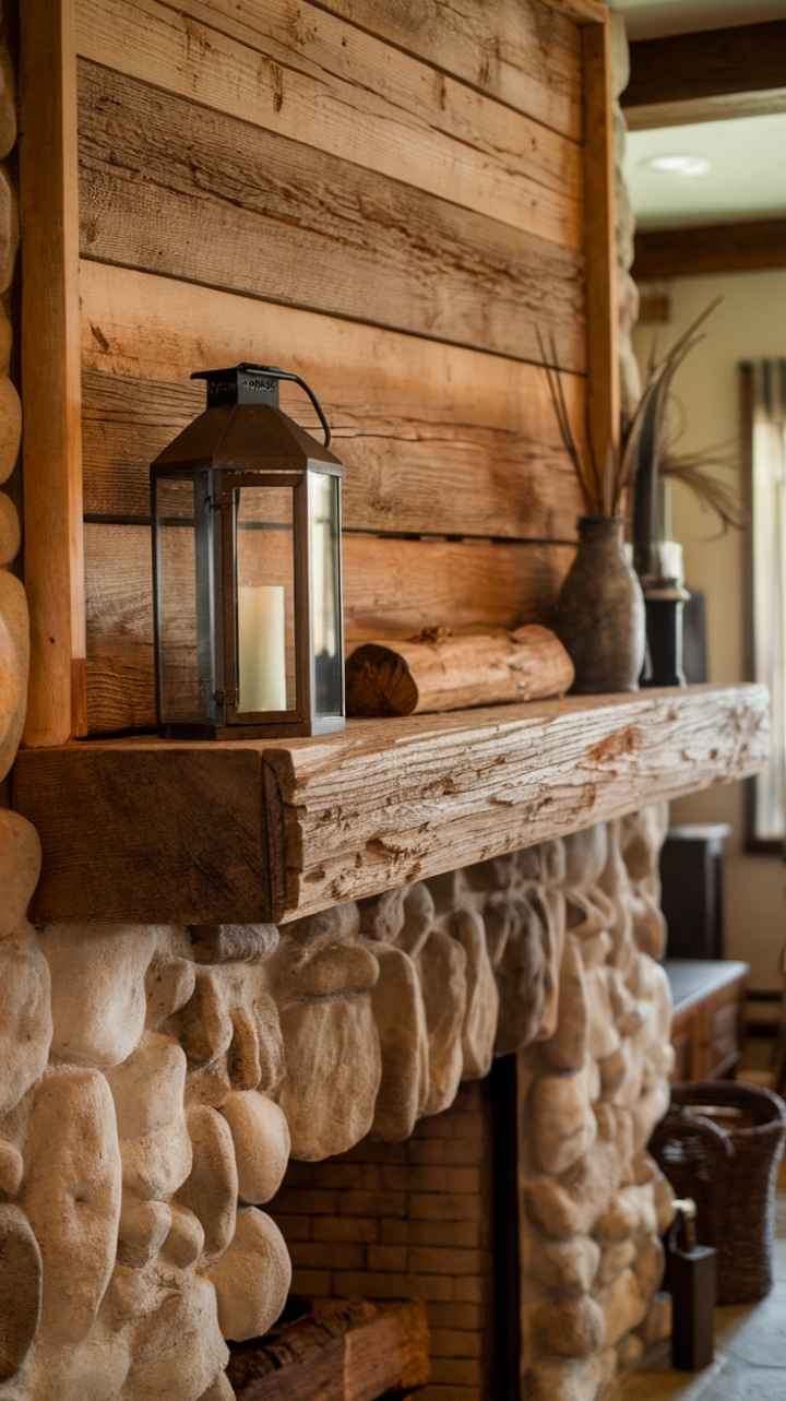 Rustic Charm: A Reclaimed Barn Wood Hearth Scene