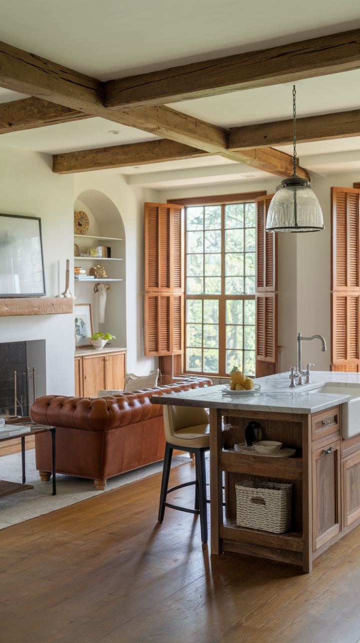 Cozy Country-Inspired Apartment with Warm Wooden Details