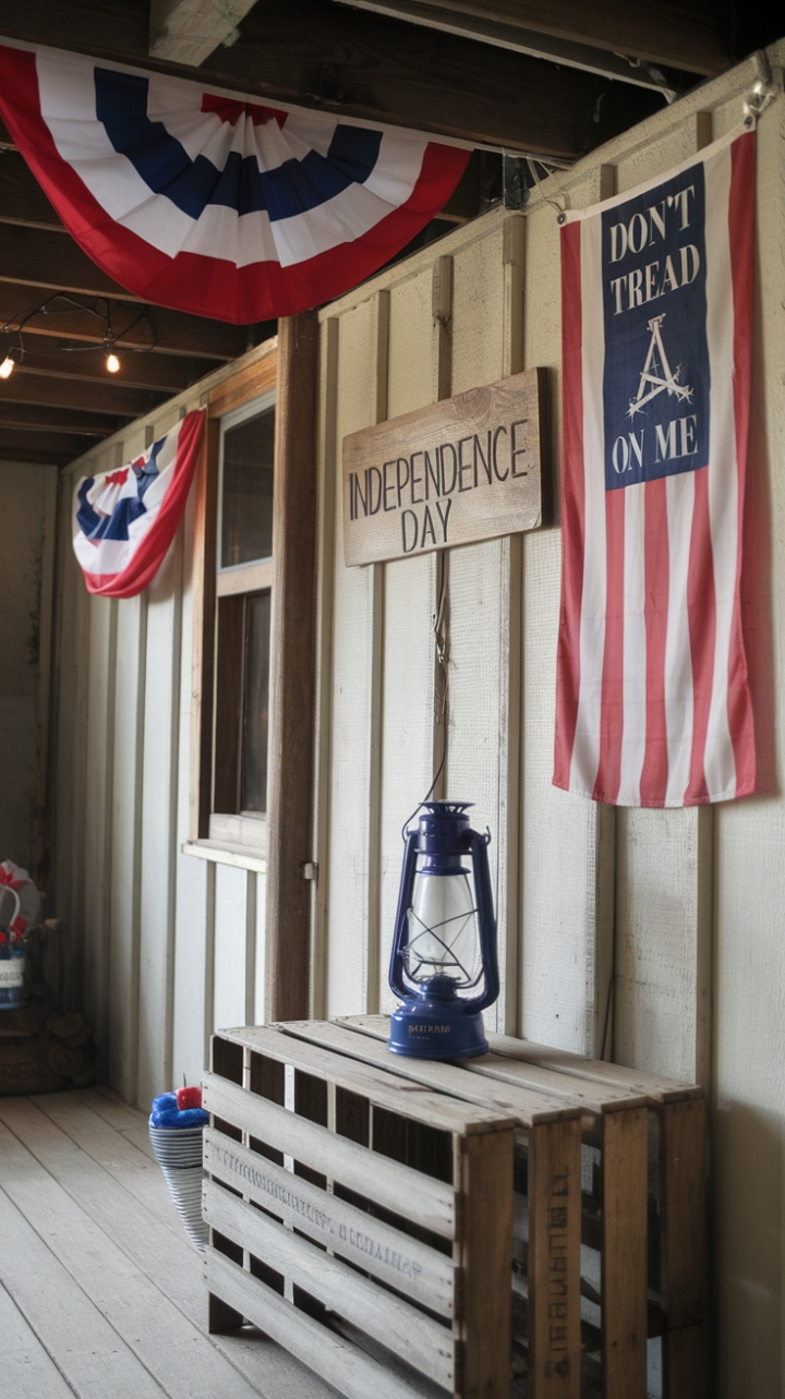 Rustic Patriotism: A Vintage Farmhouse Celebrates Independence Day