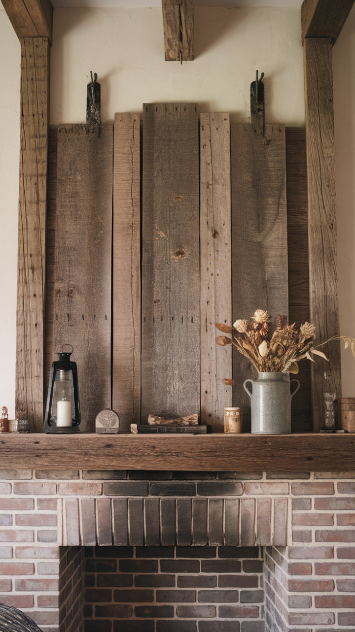 Rustic Charm: A Barn Beam Mantel for Elegant Living